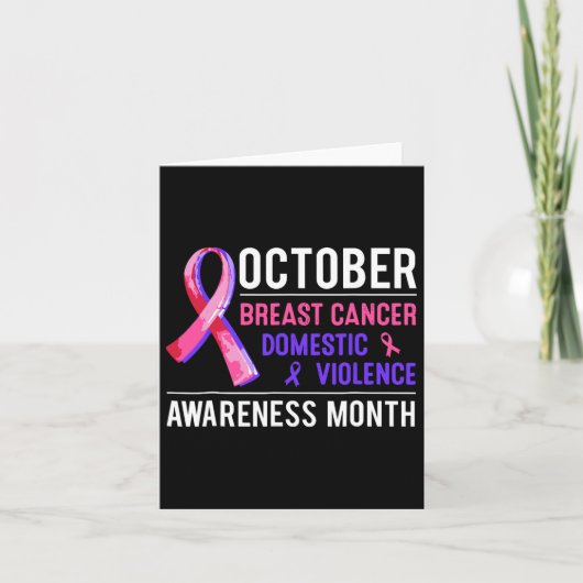Borstkanker en bewustmaking van huiselijk geweld kaart (Voorkant)