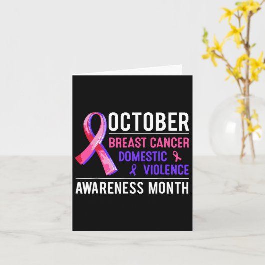 Borstkanker en bewustmaking van huiselijk geweld kaart (Gele Bloem)