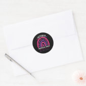 Borstkanker en bewustmaking van huiselijk geweld ronde sticker (Envelop)
