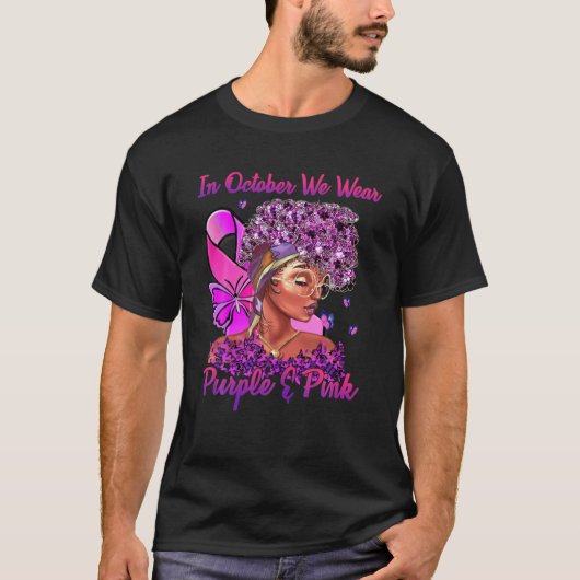 Borstkanker en bewustmaking van huiselijk geweld t-shirt (Voorkant)