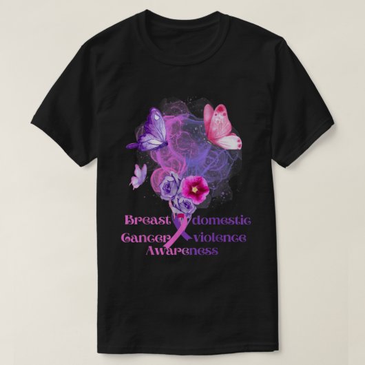 Borstkanker en bewustmaking van huiselijk geweld t-shirt (Design voorkant)