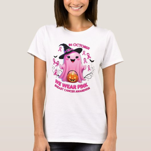 Borstkanker en Halloween: Fantasy Ribbon T-shirt (Voorkant)