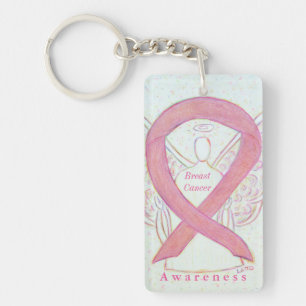 Borstkanker Engel Awareness Ribbon Sleutelhanger