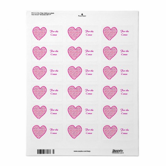 Borstkanker Etiket (Full Sheet)