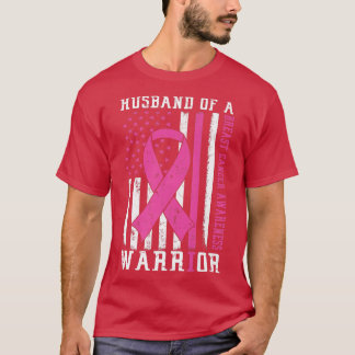 Borstkanker Ewareness Husband of Warrior Support T-shirt