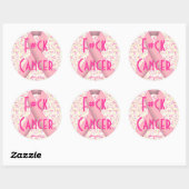 Borstkanker "F*CK" Roze AwarenesRibbons Stickers (Vel)