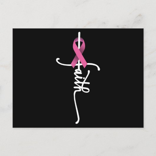 Borstkanker Faith Breast Cancer Awareness Suppor Briefkaart (Voorkant)