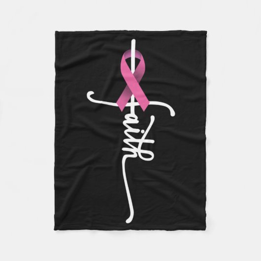 Borstkanker Faith Breast Cancer Awareness Suppor Fleece Deken (Voorkant)