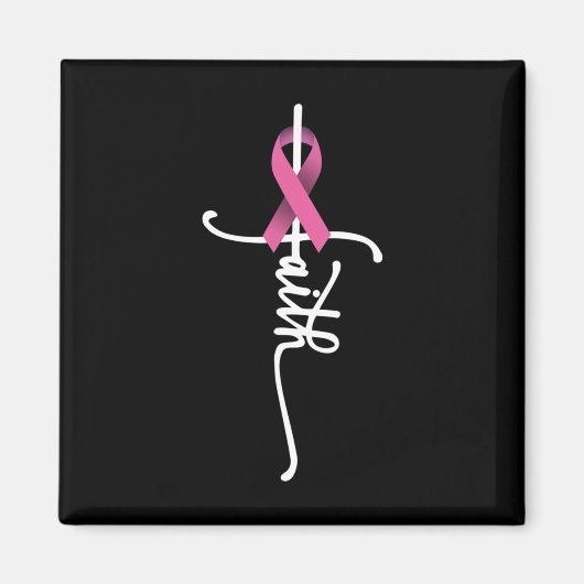 Borstkanker Faith Breast Cancer Awareness Suppor Magneet (Voorkant)