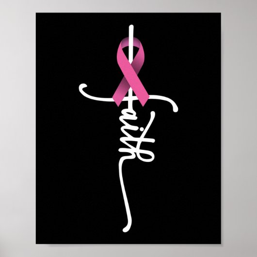 Borstkanker Faith Breast Cancer Awareness Suppor Poster (Voorkant)