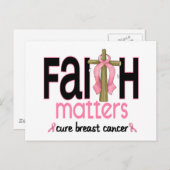 Borstkanker Faith Matters Cross 1 Briefkaart (Voorkant / Achterkant)