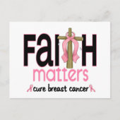 Borstkanker Faith Matters Cross 1 Briefkaart (Voorkant)
