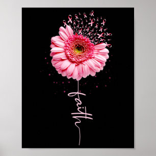 Borstkanker Faith Sunflower Breast Cancer Awaren Poster