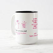 Borstkanker Fighter Pink Ribbon Inspirerend Tweekleurige Koffiemok (Voorkant links)