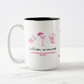Borstkanker Fighter Pink Ribbon Inspirerend Tweekleurige Koffiemok (Links)