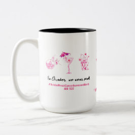 Borstkanker Fighter Pink Ribbon Inspirerend Tweekleurige Koffiemok