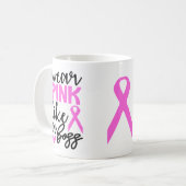 Borstkanker Fighter Survivor Pink Ribbon Warrior Koffiemok (Voorkant links)