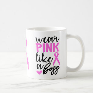 Borstkanker Fighter Survivor Pink Ribbon Warrior Koffiemok