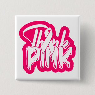 Borstkanker Fighter Survivor Pink Ribbon Warrior Vierkante Button 5,1 Cm