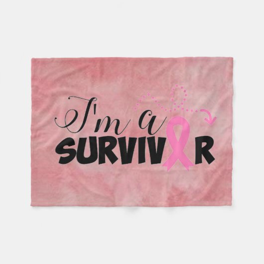 Borstkanker Fleece Deken (Voorkant (Horizontaal))