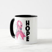 Borstkanker Floral Hope Ribbon Mok (Voorkant links)