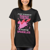 Borstkanker Funny Unicorn FarSparkles T-shirt (Voorkant)