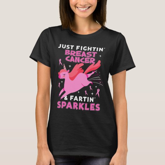 Borstkanker Funny Unicorn FarSparkles T-shirt (Voorkant)