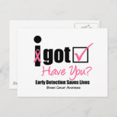 Borstkanker Gecontroleerd krijgen v5 Briefkaart (Voorkant / Achterkant)