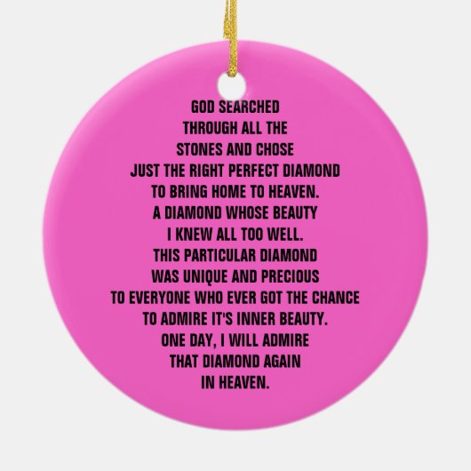 Borstkanker gedicht Memorial Keramisch Ornament (Achterkant)