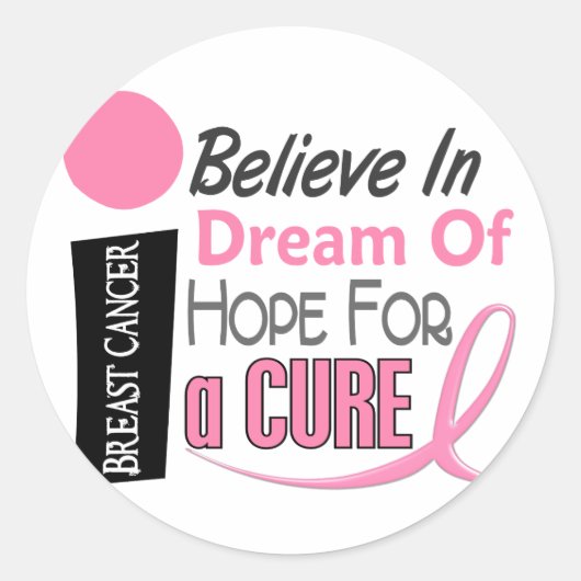 Borstkanker GELEVE DREAM HOPE Ronde Sticker (Voorkant)