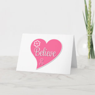 Borstkanker Geloof roze hart Kaart