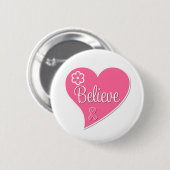 Borstkanker Geloof roze hart Ronde Button 5,7 Cm (Voorkant /achterkant)