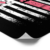 Borstkanker Gelooft Amerikaanse vlag roze lint Poster (Hoek)