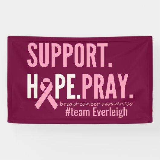 Borstkanker Gepersonaliseerd Bannerteken Spandoek (Horizontaal)