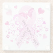 Borstkanker Glazen Onderzetter (Achterkant)