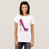 Borstkanker Glitter Pearl Pump T-shirt (Voorkant volledig)