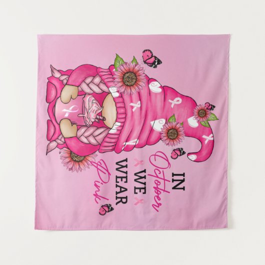 Borstkanker Gnome Tapestry Wandkleed (Voorkant (horizontaal))