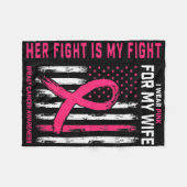 Borstkanker Haar gevecht is mijn gevecht Ik Draag  Fleece Deken (Voorkant (Horizontaal))