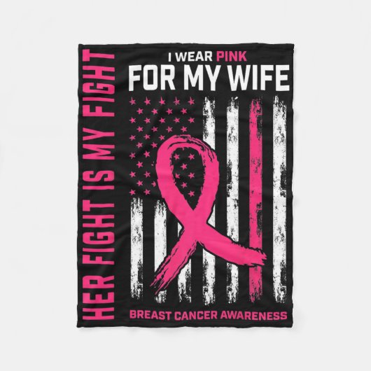 Borstkanker Haar gevecht is mijn gevecht Ik Draag  Fleece Deken (Voorkant)