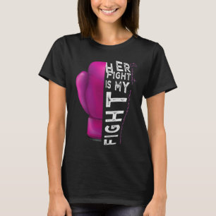 Borstkanker Haar gevecht is mijn gevecht Pink Boxi T-shirt