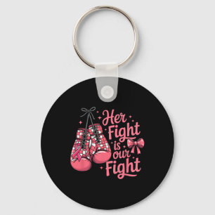Borstkanker Haar gevecht is onze bokshandschoenen Sleutelhanger