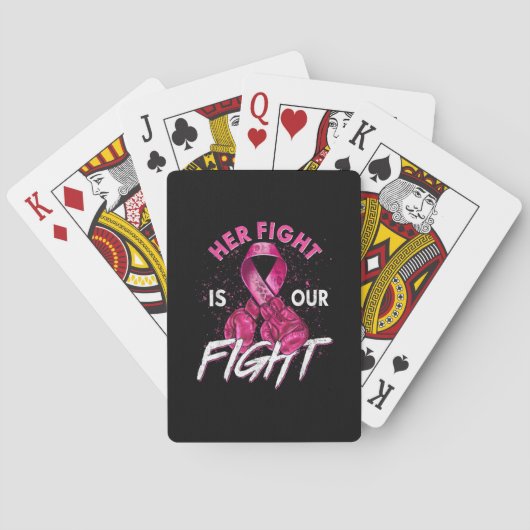 Borstkanker Haar Strijd is Onze Strijd Borstkanker Pokerkaarten (Achterkant)