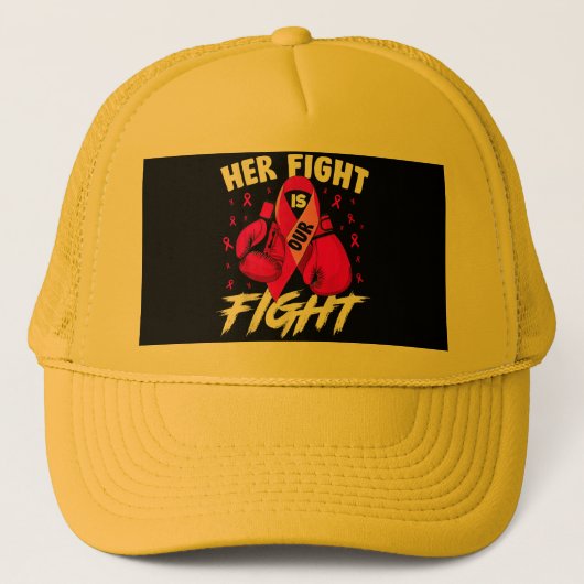 Borstkanker Haar Strijd Is Onze Strijd Borstkanker Trucker Pet (Voorkant)