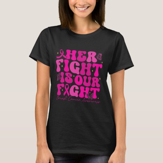 Borstkanker Haar strijd is onze strijd tegen borst T-shirt (Voorkant)