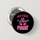 Borstkanker Haar Vecht Onze Vecht Bewuste Boksen V Ronde Button 5,7 Cm (Voorkant /achterkant)