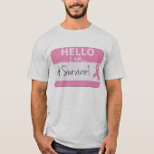 Borstkanker Hallo ik overlevende ben T-shirt (Voorkant)