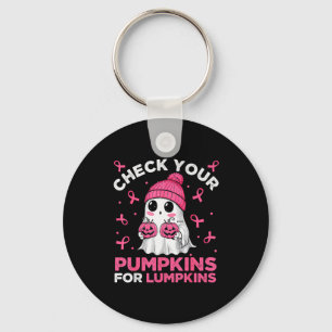 Borstkanker Halloween Boo Geest Controleer Je Pomp Sleutelhanger