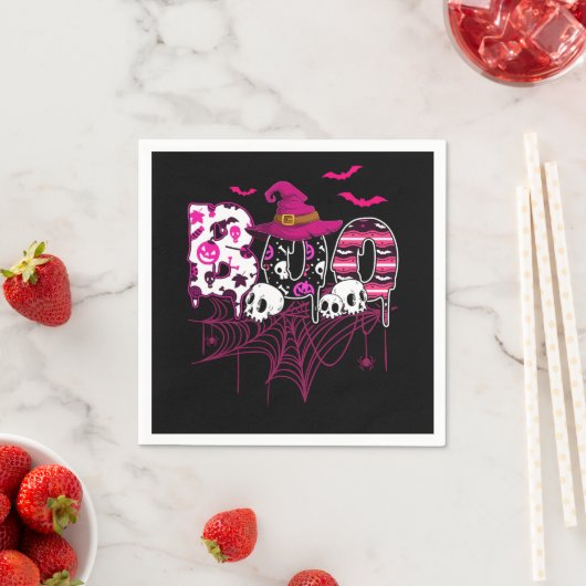 Borstkanker Halloween Costume Boo met heks Pet Servet (Insitu)