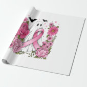 Borstkanker Halloween Geest Boho Cadeaupapier (Uitgerold)