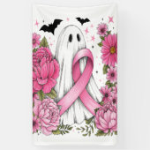Borstkanker Halloween Geest Boho Spandoek (Verticaal)